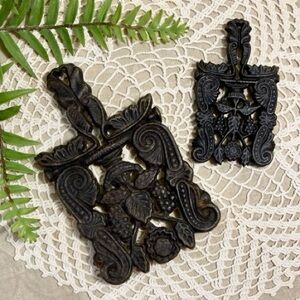 Pair Of Vintage Cast Iron Trivets